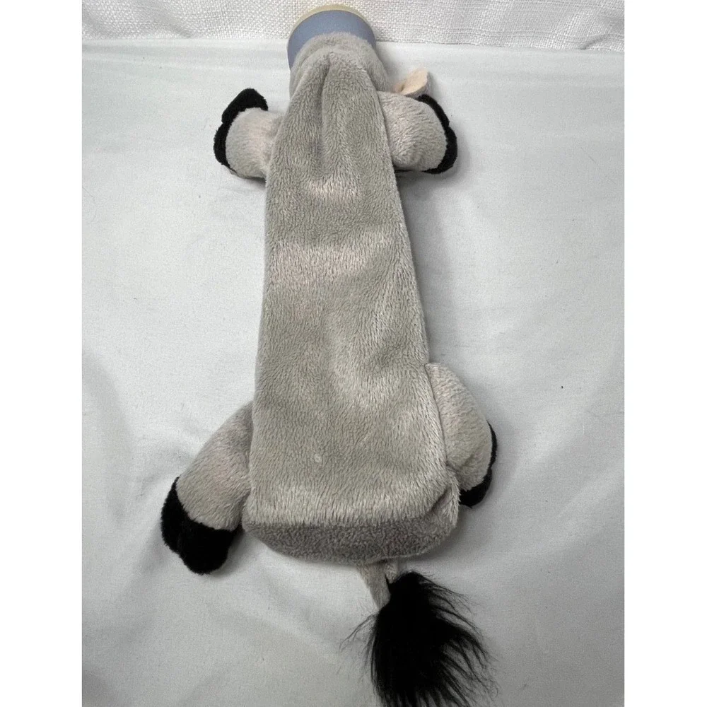Plush Donkey Pencil Case Grey Fuzzy Stuffed Animal Zipper Pouch School Supplies